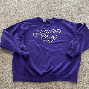 Purple 'Game Day' Crewneck Sweatshirt - Casual Women's Pullover